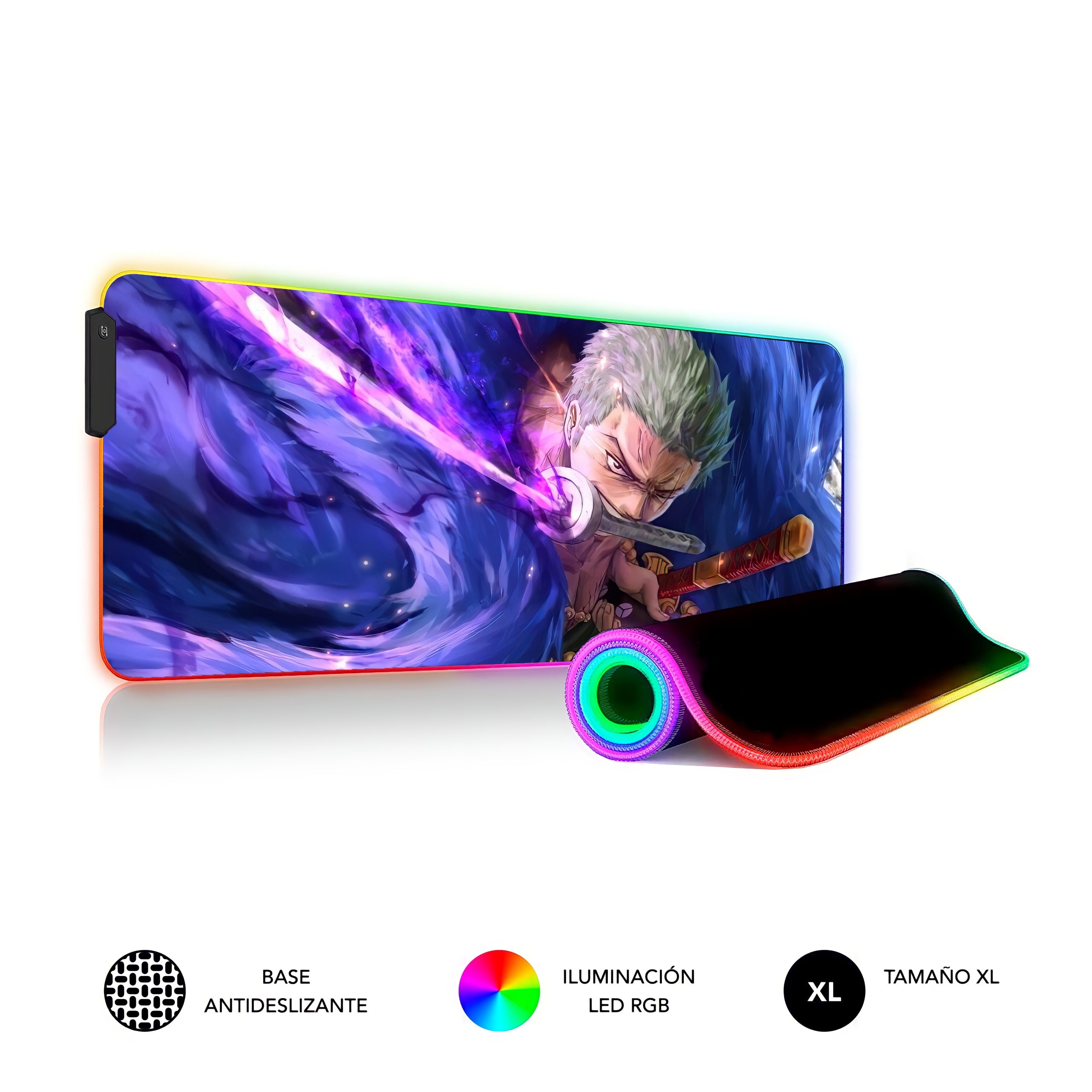 Alfombrilla rgb xxl one piece con todos los personajes del anime