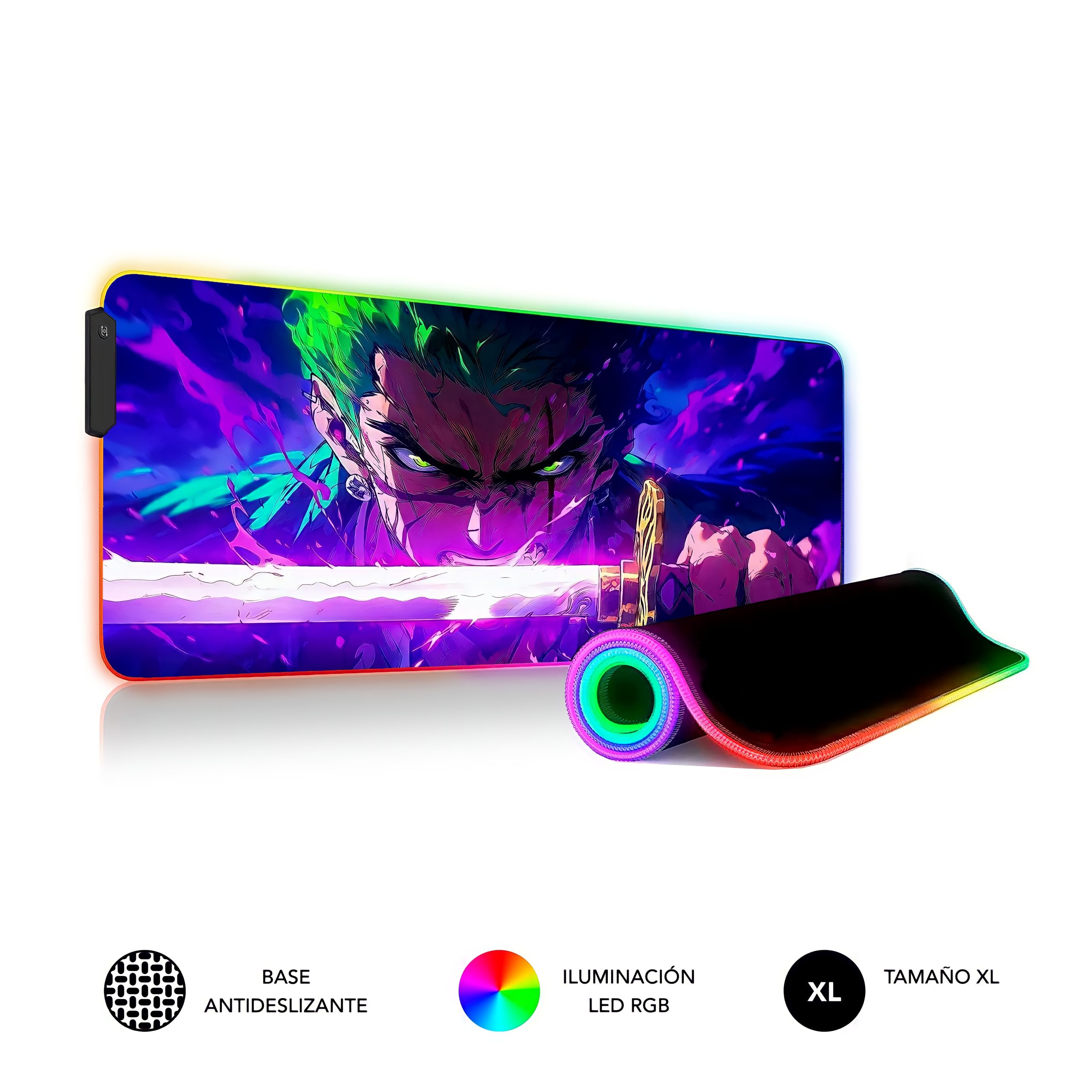 Alfombrilla rgb xxl one piece con todos los personajes del anime