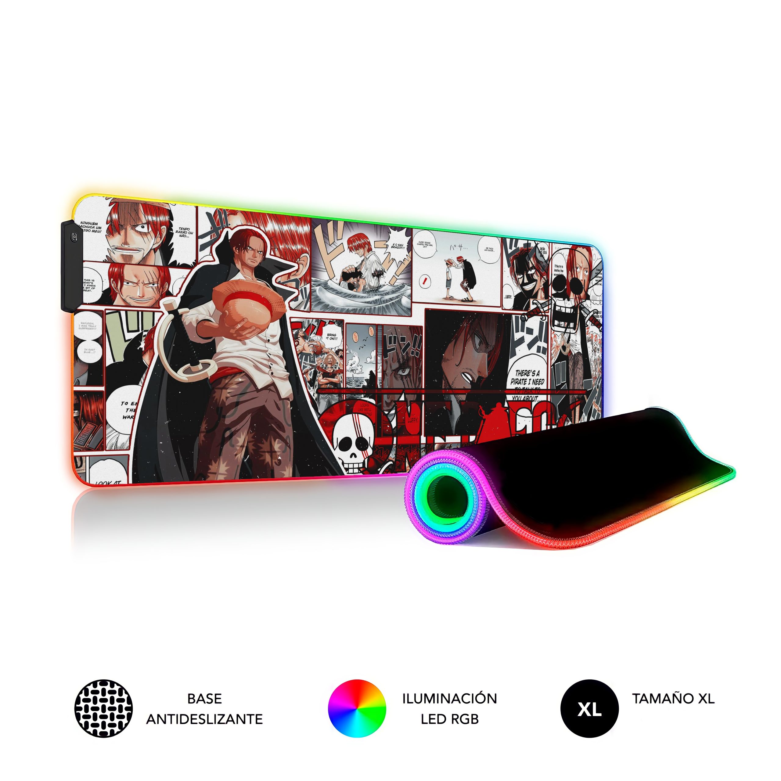 Alfombrilla rgb xxl one piece con todos los personajes del anime