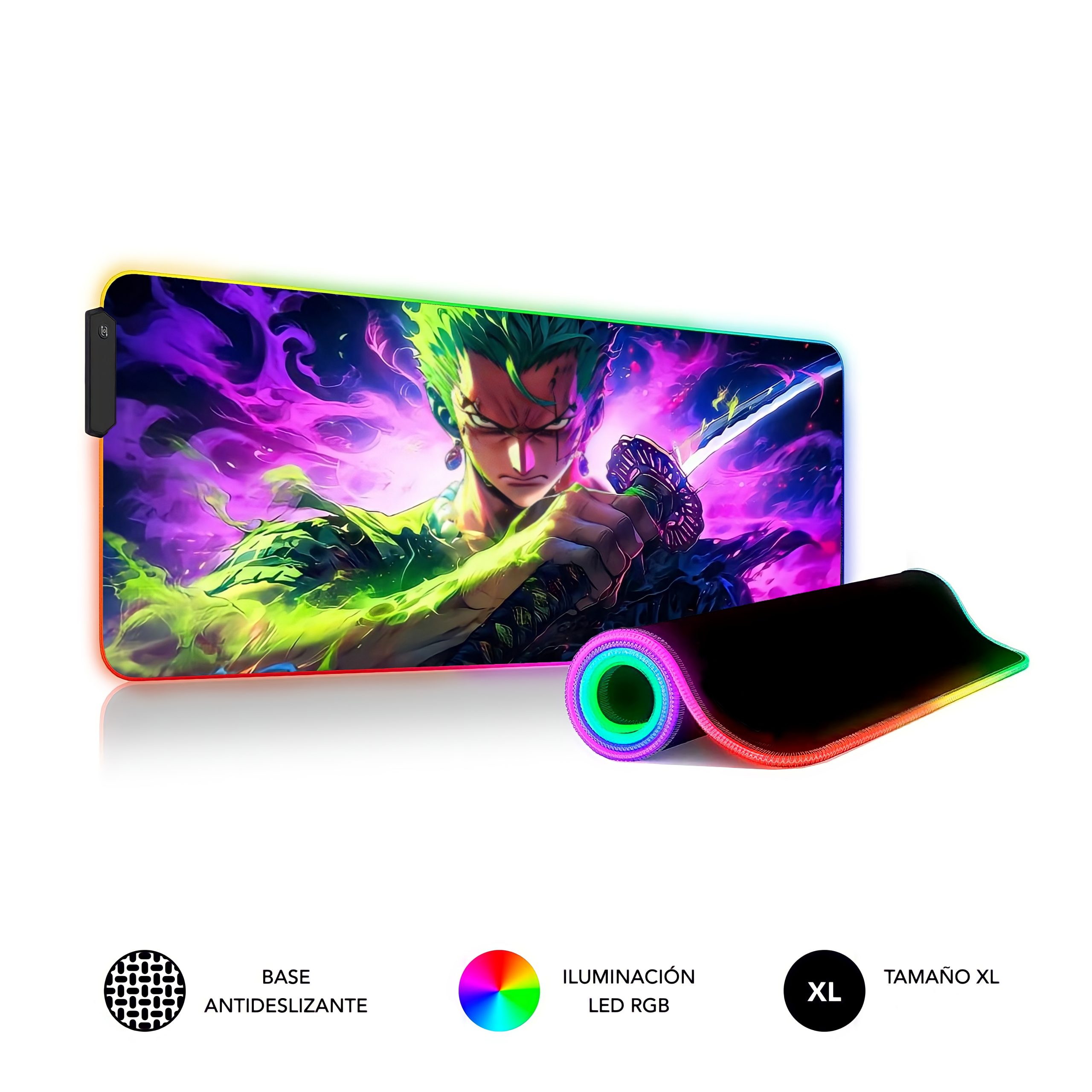 Alfombrilla rgb xxl one piece con todos los personajes del anime